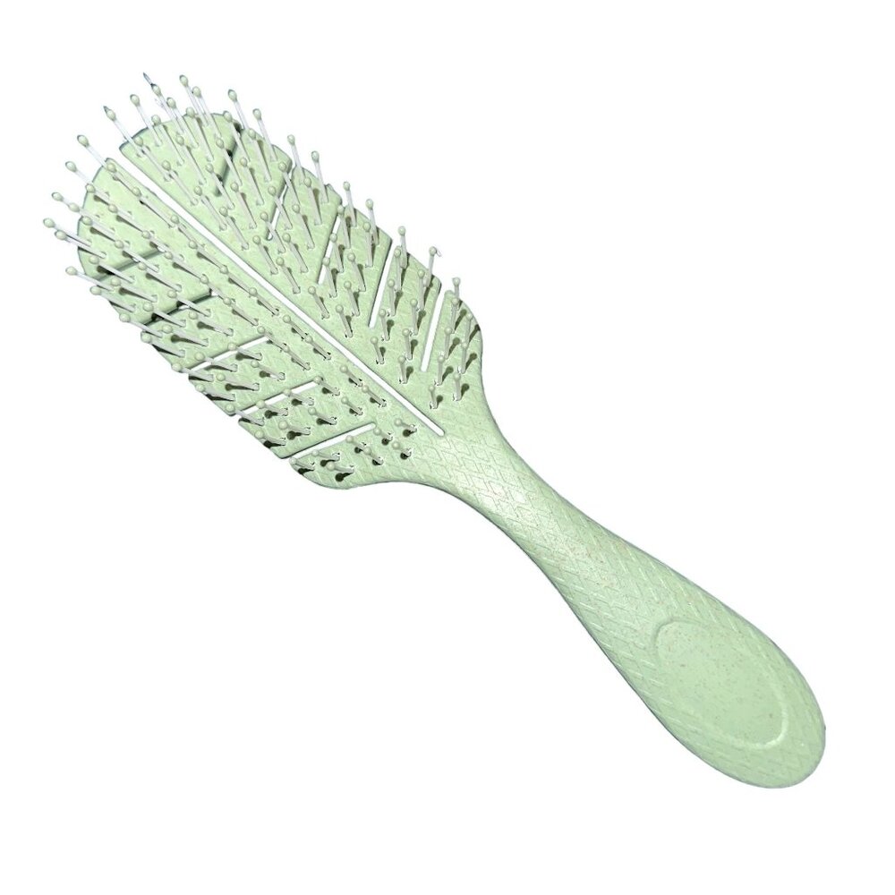Macys Beauty Box Wheat Straw Hair Brush Detangler Wet Full Size Green Eco